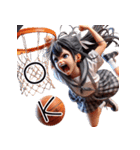 可愛い少女×バスケットボール！3Dリアル（個別スタンプ：2）