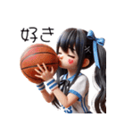 可愛い少女×バスケットボール！3Dリアル（個別スタンプ：12）