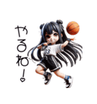 可愛い少女×バスケットボール！3Dリアル（個別スタンプ：18）