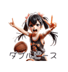 可愛い少女×バスケットボール！3Dリアル（個別スタンプ：21）