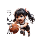 可愛い少女×バスケットボール！3Dリアル（個別スタンプ：22）