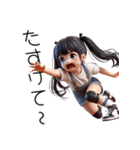 可愛い少女×バスケットボール！3Dリアル（個別スタンプ：28）
