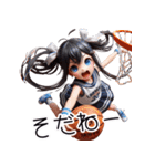 可愛い少女×バスケットボール！3Dリアル（個別スタンプ：31）