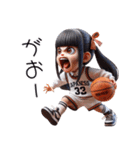 可愛い少女×バスケットボール！3Dリアル（個別スタンプ：33）