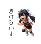 可愛い少女×バスケットボール！3Dリアル（個別スタンプ：34）