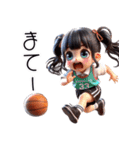 可愛い少女×バスケットボール！3Dリアル（個別スタンプ：35）