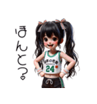 可愛い少女×バスケットボール！3Dリアル（個別スタンプ：36）