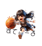 可愛い少女×バスケットボール！3Dリアル（個別スタンプ：38）