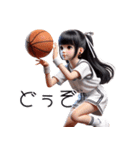 可愛い少女×バスケットボール！3Dリアル（個別スタンプ：40）
