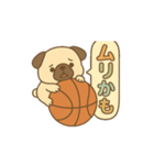 玉乗りバスケパグ（個別スタンプ：15）