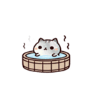 お風呂猫 隠れてる,（個別スタンプ：1）