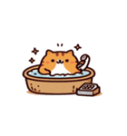 お風呂猫 隠れてる,（個別スタンプ：3）