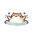 お風呂猫 隠れてる,（個別スタンプ：4）