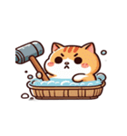 お風呂猫 隠れてる,（個別スタンプ：9）