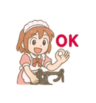 ロードバイクに乗るメイドさんスタンプ（個別スタンプ：1）