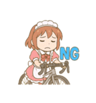 ロードバイクに乗るメイドさんスタンプ（個別スタンプ：2）