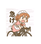 ロードバイクに乗るメイドさんスタンプ（個別スタンプ：10）