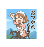 ロードバイクに乗るメイドさんスタンプ（個別スタンプ：11）