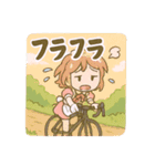 ロードバイクに乗るメイドさんスタンプ（個別スタンプ：14）
