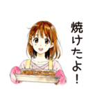 料理するふつうの女の子（個別スタンプ：10）