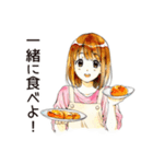 料理するふつうの女の子（個別スタンプ：40）