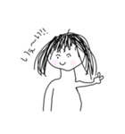 手描きゆるゆる女の子スタンプ（個別スタンプ：1）