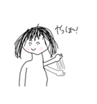 手描きゆるゆる女の子スタンプ（個別スタンプ：2）