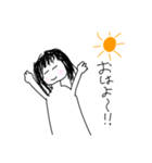 手描きゆるゆる女の子スタンプ（個別スタンプ：3）