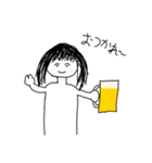 手描きゆるゆる女の子スタンプ（個別スタンプ：6）