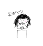 手描きゆるゆる女の子スタンプ（個別スタンプ：10）