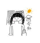 手描きゆるゆる女の子スタンプ（個別スタンプ：24）