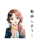 ほろ酔いOLの乾杯（個別スタンプ：11）