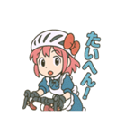 ロードバイクに乗るメイドさん2（個別スタンプ：16）
