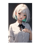 おとなしい女の子の写真（個別スタンプ：1）