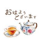 お祝い.おめでとう.ビンテージ水彩画のねこ（個別スタンプ：40）