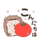 ハリネズミ✖️トマトのにっこりスタンプ（個別スタンプ：3）
