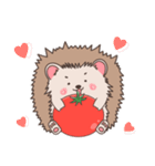 ハリネズミ✖️トマトのにっこりスタンプ（個別スタンプ：9）