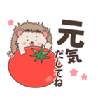 ハリネズミ✖️トマトのにっこりスタンプ（個別スタンプ：22）