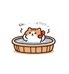 お風呂猫 ごはん中,（個別スタンプ：3）