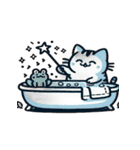 お風呂猫 ごはん中,（個別スタンプ：25）