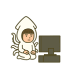 【ももず】イカになりたい（個別スタンプ：14）