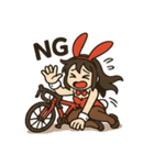 ロードバイクに乗るバニーガールスタンプ2（個別スタンプ：2）