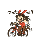 ロードバイクに乗るバニーガールスタンプ2（個別スタンプ：3）