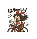 ロードバイクに乗るバニーガールスタンプ2（個別スタンプ：4）