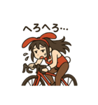 ロードバイクに乗るバニーガールスタンプ2（個別スタンプ：6）