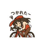 ロードバイクに乗るバニーガールスタンプ2（個別スタンプ：7）