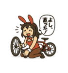 ロードバイクに乗るバニーガールスタンプ2（個別スタンプ：9）