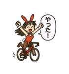 ロードバイクに乗るバニーガールスタンプ2（個別スタンプ：11）