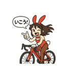 ロードバイクに乗るバニーガールスタンプ2（個別スタンプ：16）