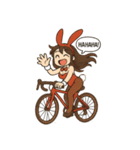 ロードバイクに乗るバニーガールスタンプ3（個別スタンプ：3）